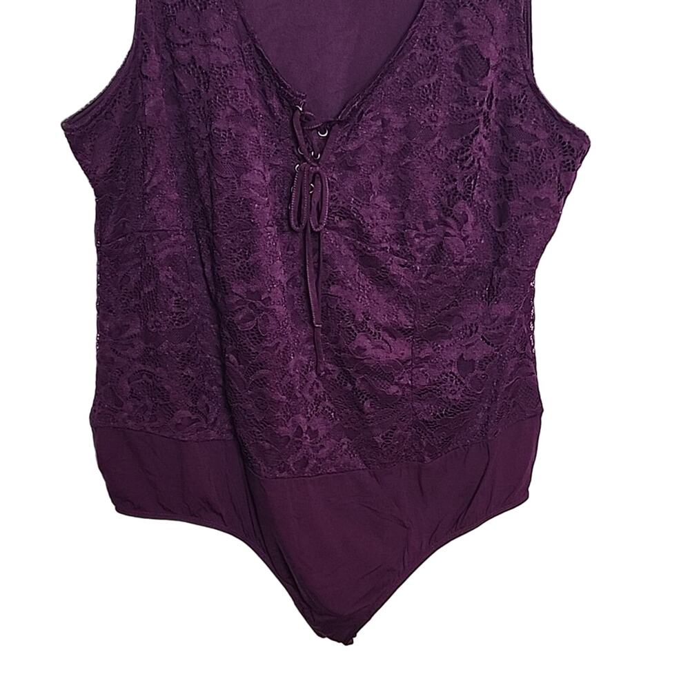 Torrid Dark Purple Eggplant Colored Lace Corset Bodysuit, NWT, 4X - Picture 3 of 8